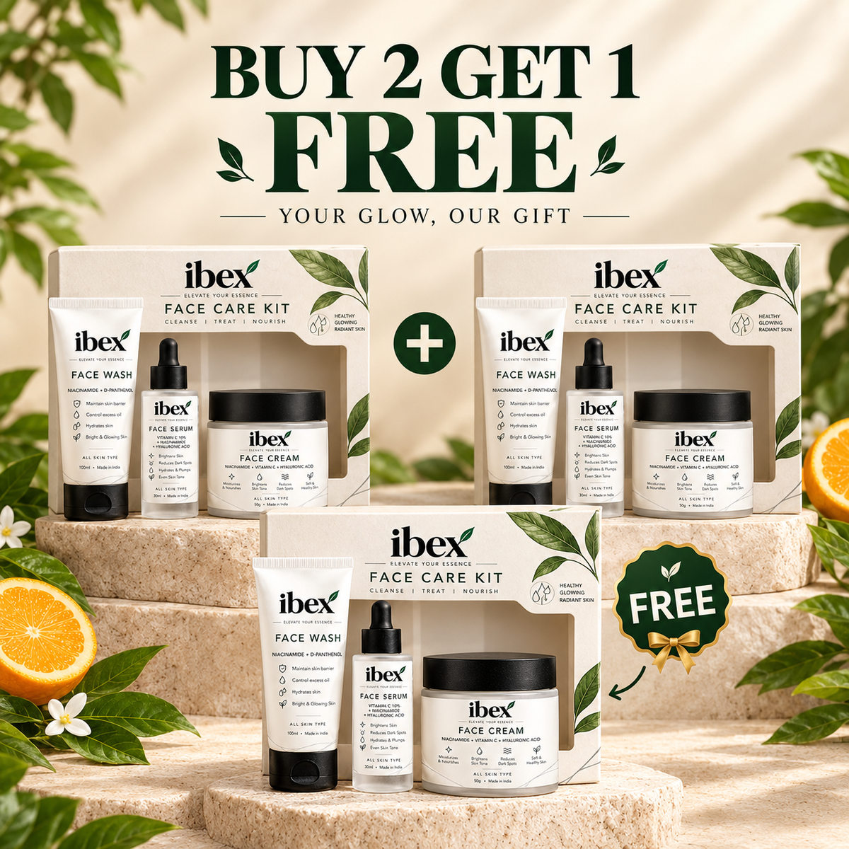 Ibex Face Care Kit Combo – Buy 2 Get 1 Free
