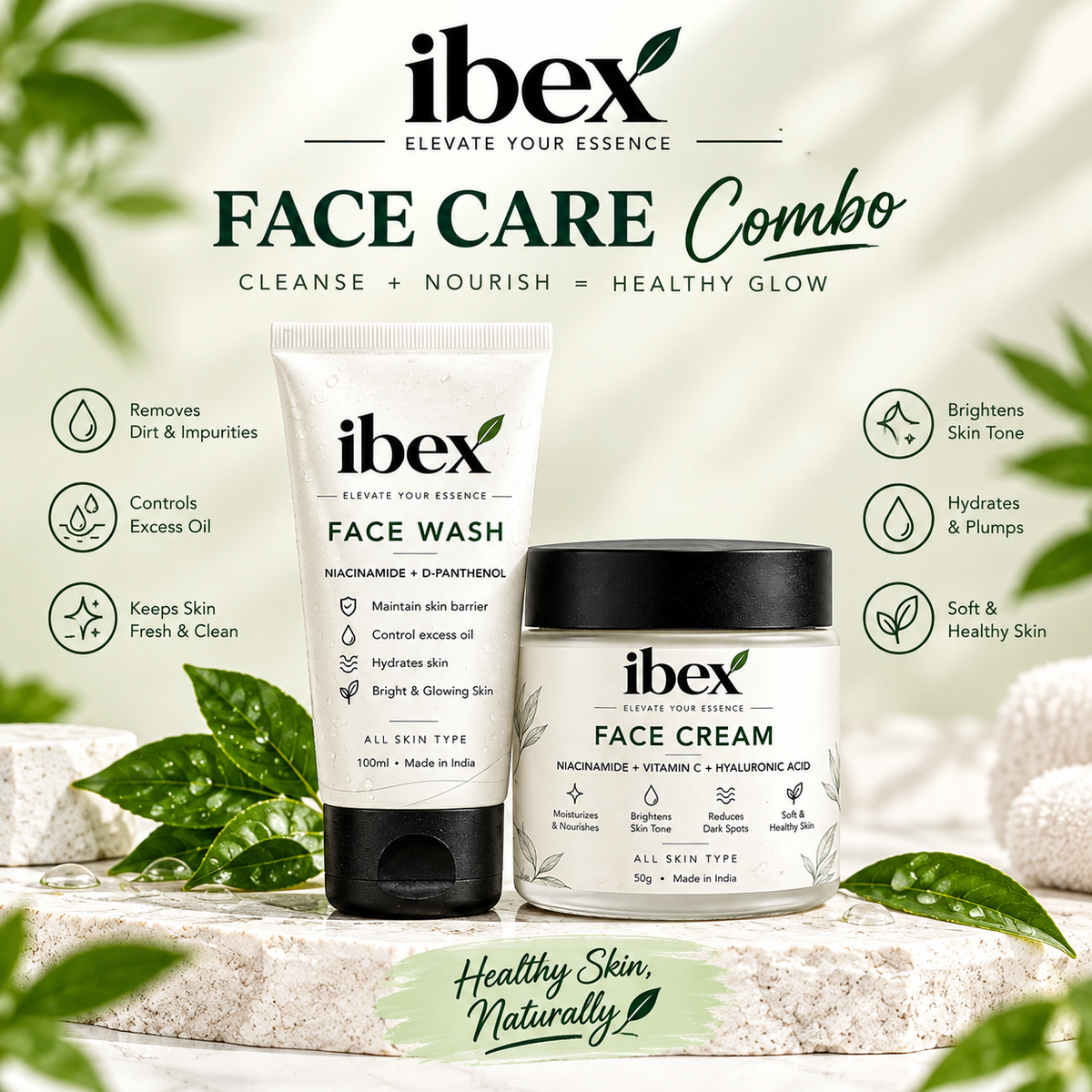 Ibex Facewash & Moisturizer Cream